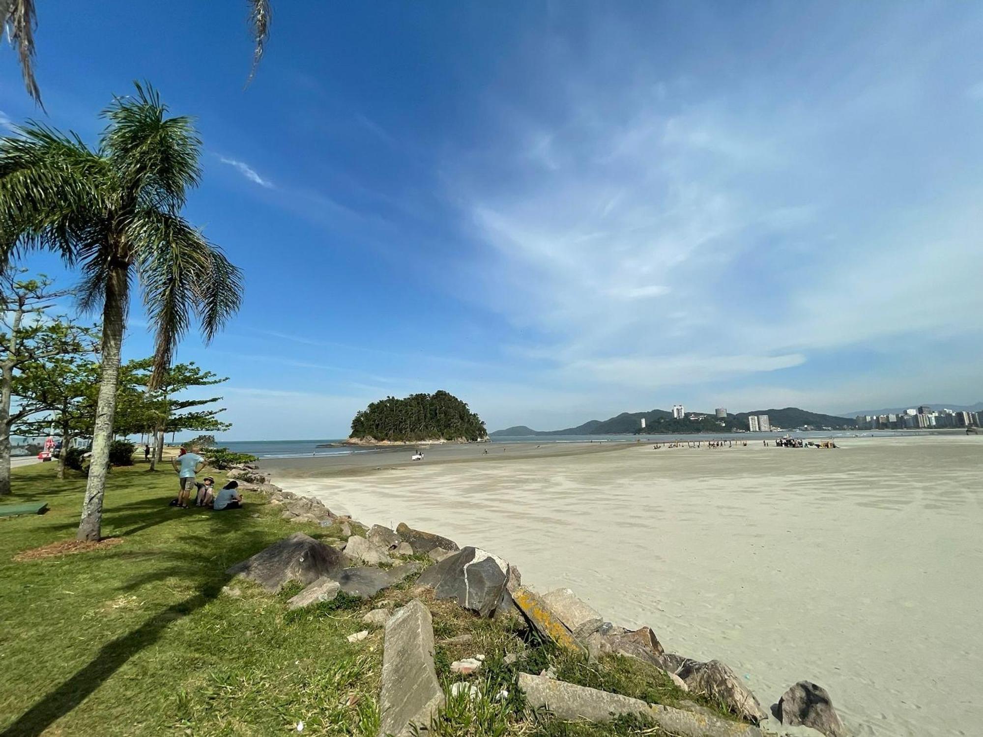 Ferienwohnung Ap Pe Na Areia Vista Parcial Mar Santos  Exterior foto