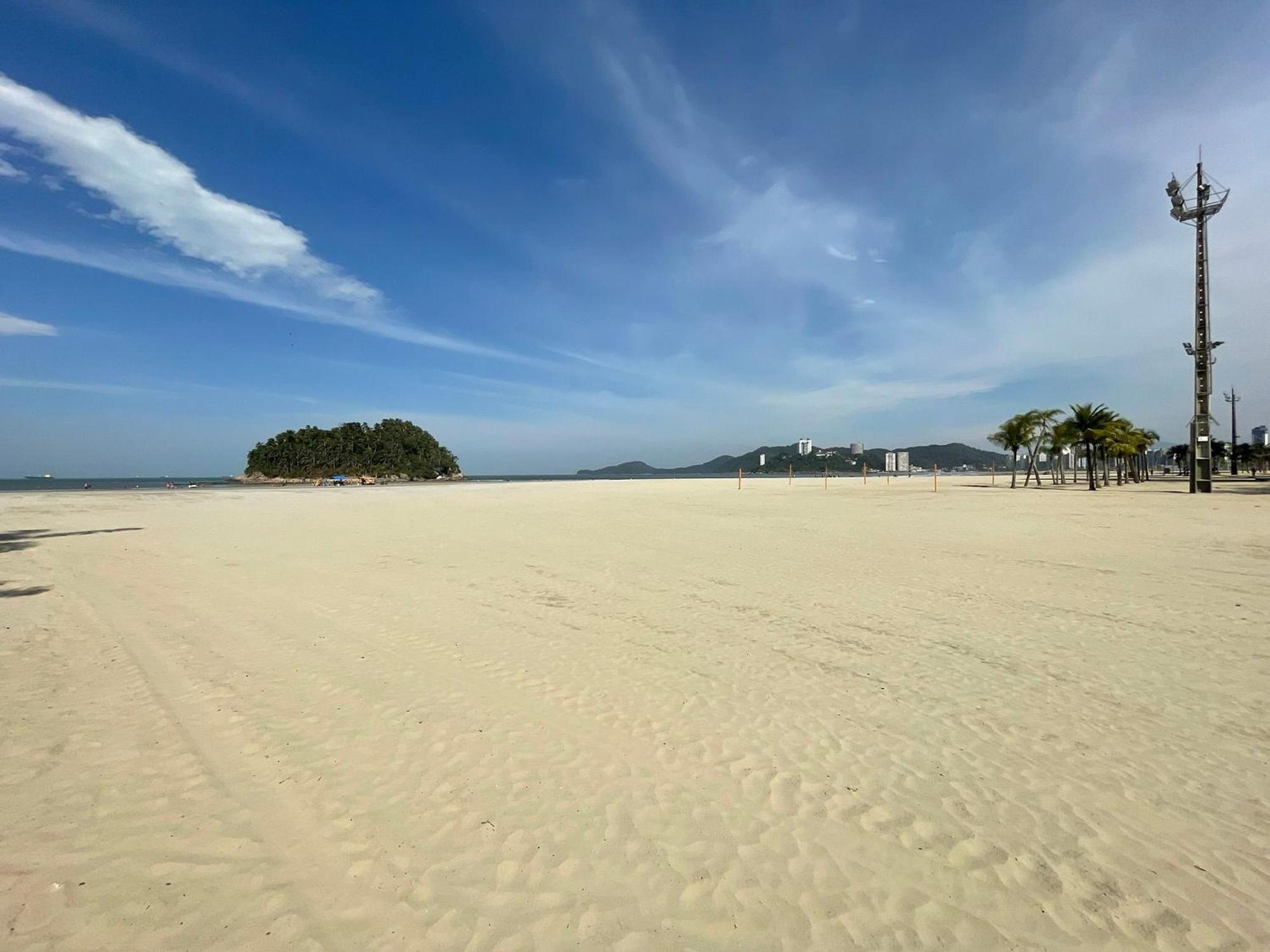 Ferienwohnung Ap Pe Na Areia Vista Parcial Mar Santos  Exterior foto